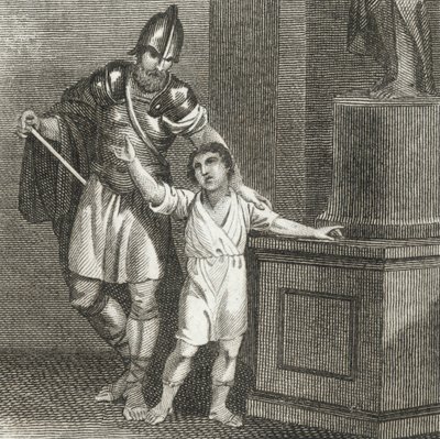 Romalılara düşmanlık yemini eden genç Hannibal (gravür) by English School