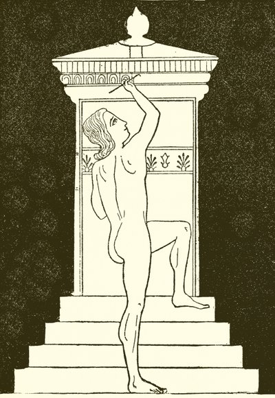 Genç Adam Bir Stela Boyama by English School