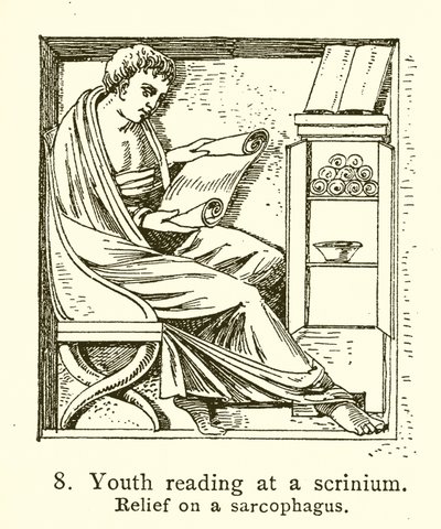 Scriniumda okuyan genç by English School