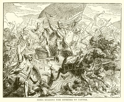 Ziska, Hussites'i savaşa yönlendiriyor by English School