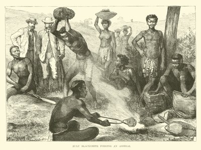 Bir Assegai dövme Zulu demirci by English School