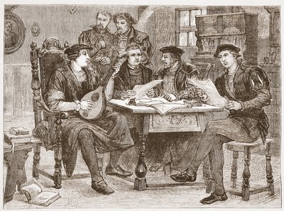 Arkadaşları arasında Zwingle, James Aitken Wylie'nin (1808-1890) Protestanlığın Tarihinden bir örnek, pub. 1878 by English School