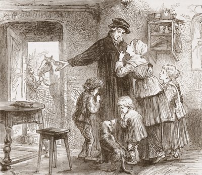 Zwingle orduya katılmak için yola çıkıyor, James Aitken Wylie (1808-1890) tarafından yazılan Protestanlığın Tarihinden bir örnek, pub. 1878 by English School