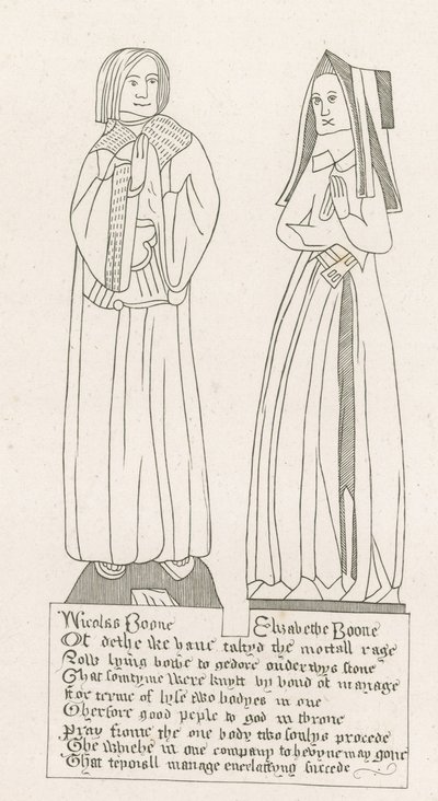 heykeli, Nicholas Boone ve Elizabeth Boone'un mezarı by English School