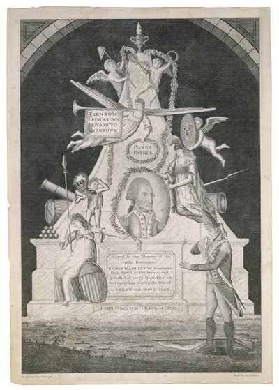 Pater Patriae, c. 1800 (dokuma kağıt üzerine gravür ile nokta ve çizgi gravürü) by Enoch G. Gridley