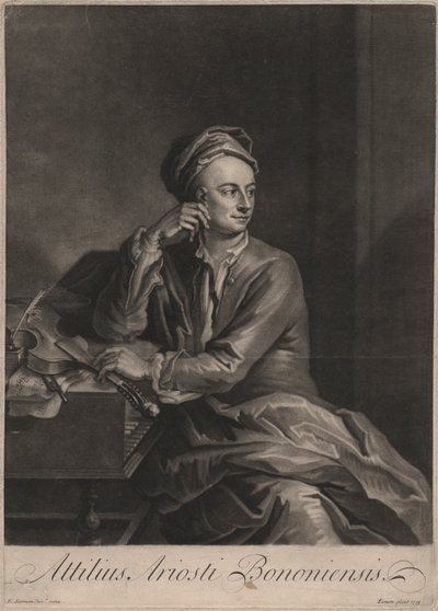Attilus Ariosti Bononiensis, John Simon (1675-1751), 1719 (mezzotint) tarafından oyulmuş by Enoch Seeman