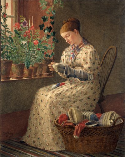 Bir Aylık Darning by Enoch Wood Perry