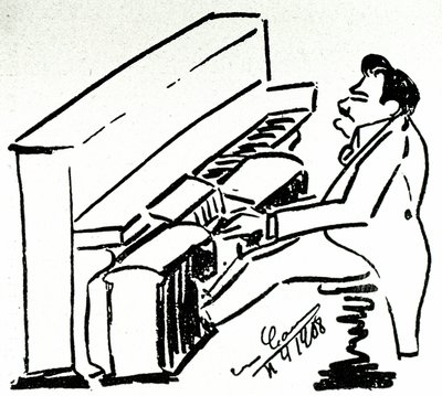 Piyanoda lirik şarkıcı Enrico Caruso