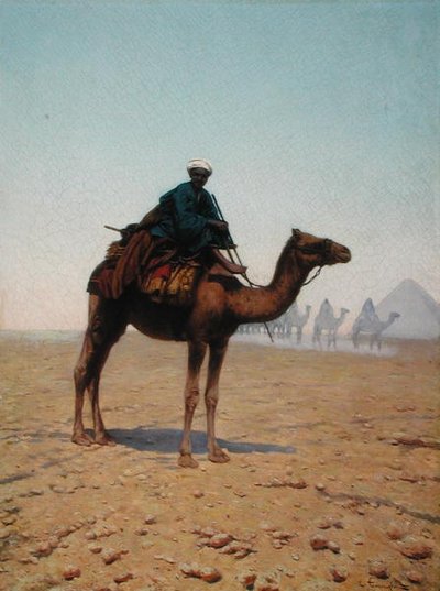 Piramitten Geçen Bir Kervan, 1869 dolayları (tuval üzerine yağlı boya) by Enrico Tarenghi
