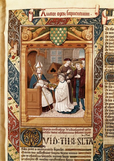 Milano başpiskoposu Saint Ambrose (339-397), çalışmalarını bir akrabasına "Saint Ambrose