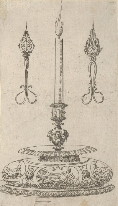 Mum Fitili Düzelticili Şamdan Tasarımı, 1560-70. by Erasmus Hornick