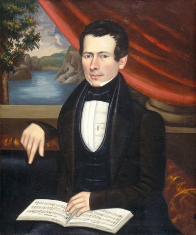 Ezgi Kitabı Olan Adam: Muhtemelen Bay Cook, c.1838 (tuval üzerine yağlıboya) by Erastus Salisbury Field