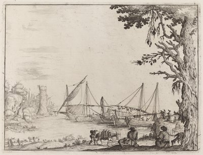 Demirli Gemilerle Liman by Ercole Bazicaluva
