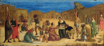 ""Sina Çölünde Manna Toplama" - Ercole Roberti (Ercole Ferrarese) (yak. 1450-1496) İsrailliler Manna Tempera