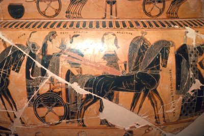 Francois Vazosunda Kaliope ile bir arabada Zeus ve Hera'nın detayı, MÖ 6. yüzyıl by Ergotimos