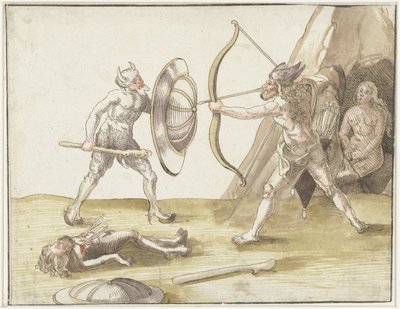 iki vahşi adam arasında kavga by Erhard Schon