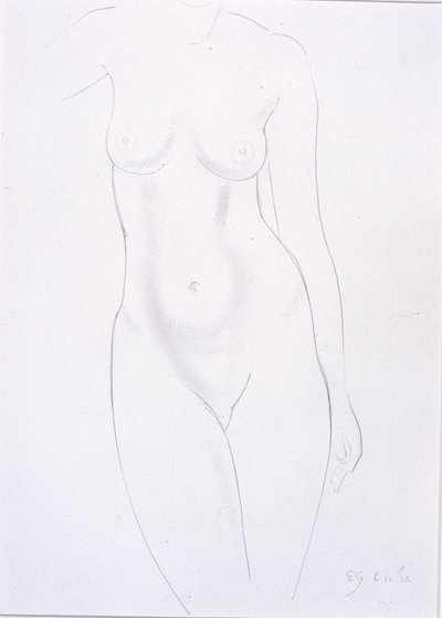 Gövde (karta yapıştırılan kağıt üzerine kurşun kalem) by Eric Gill