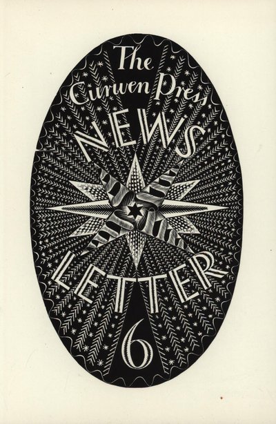 The Curwen Press Haber Mektubu için Tasarım, 6 numara, 1934 (ahşap gravür) by Eric Ravilious