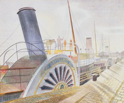 Paddle Steamers, Bristol Quay (wc) by Eric Ravilious