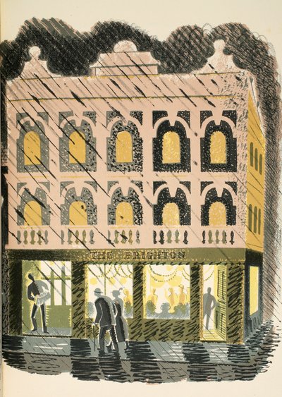 Public House, JM Richards tarafından 'High Street'ten çizim, Curwen Press, pub tarafından basılmıştır. Country Life tarafından, 1938 by Eric Ravilious