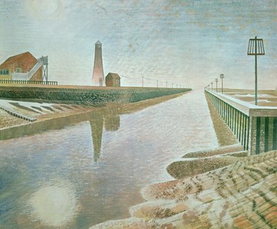 Rye Harbour, 1938 (kağıt üzerinde kalem ve tuvalet) by Eric Ravilious
