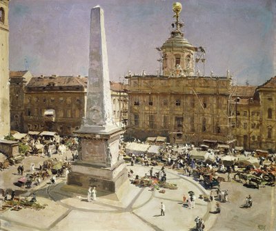Piazza Santa Maria Maggiore, Roma (tuval üzerine yağlı boya) by Erich Kips