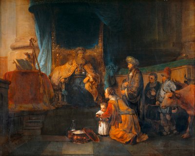 Anne et son epoux Elkana presentant au grand pretre Eli leur fils Samuel - Hannah ve kocası Elkana oğulları Samuel