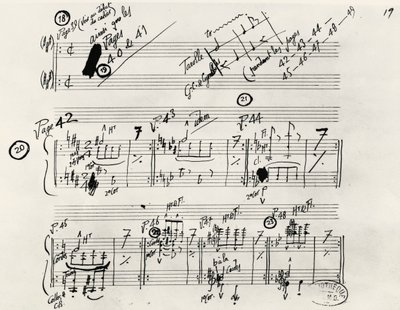 Eric Alfred Leslie Satie (1866-1925), Fransa tarafından yazılan Parade'in el yazısıyla yazılmış el yazması by Erik Satie
