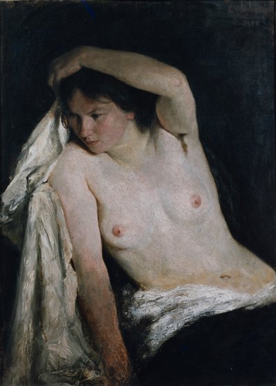 kadın yarı çıplak by Erik Theodor Werenskiold
