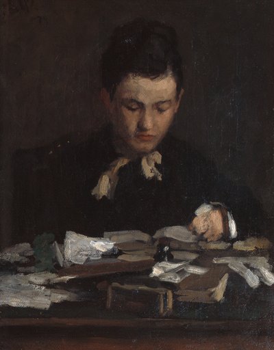 genç kız okuma by Erik Theodor Werenskiold