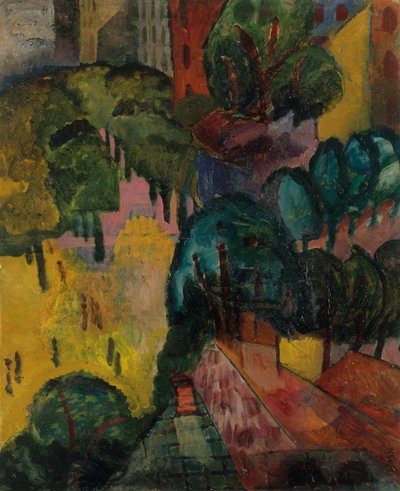 Paris Şehir Manzarası, c.1906-09 (karton üzerine yağlıboya) by Erma Bossi