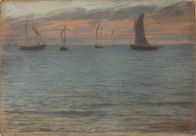 Gün Batımında Bir Deniz Manzarası by Ernest Ange Duez