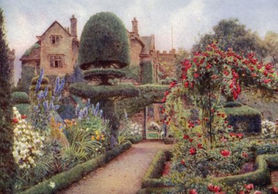 Levens Salonu'ndaki Otsu Bordürde Delphiniums (renkli taş) by Ernest Arthur Rowe