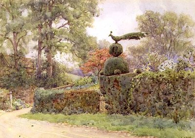 Eski Porsuk Çit, Speldhurst, Kent (suluboya) by Ernest Arthur Rowe