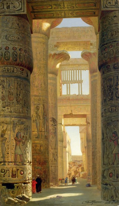 Karnak Tapınağı, Büyük Hipostil Salonu, 1890 by Ernest Carl Eugen Koerner