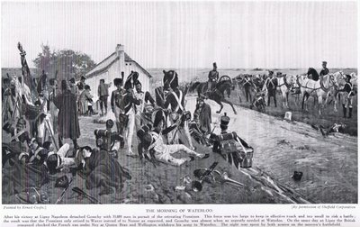 Waterloo'nun Sabahı, 'Hutchinson's Story of the Nation'dan bir örnek by Ernest Crofts