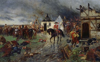 Wallenstein: Otuz Yıl Savaşlarından Bir Sahne (tuval üzerine yağlı boya) by Ernest Crofts