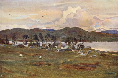 Lochinvar, bekçi evi ile birlikte (renkli taş baskı) by Ernest Edward Briggs