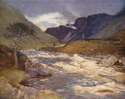 Awe Nehri (renkli taş baskı) by Ernest Edward Briggs