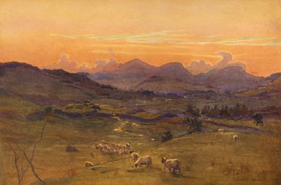 Ken Vadisi, akşam (renkli taş baskı) by Ernest Edward Briggs