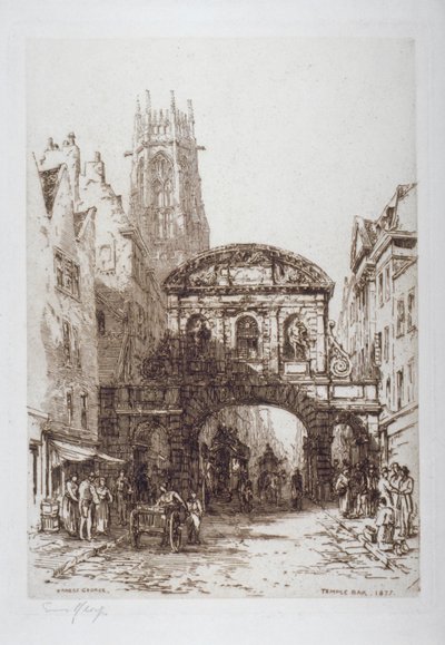 Temple Bar, Londra, 1877 by Ernest George