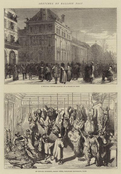 Balloon Post tarafından eskizler by Ernest Henry Griset