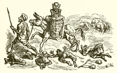 Bir idol taşıyan eşek by Ernest Henry Griset