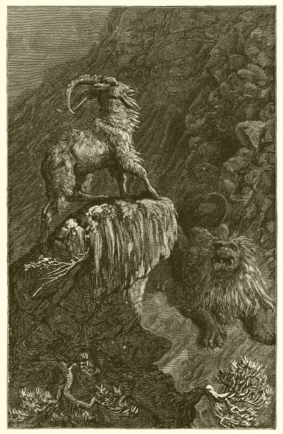 Keçi ve Aslan by Ernest Henry Griset