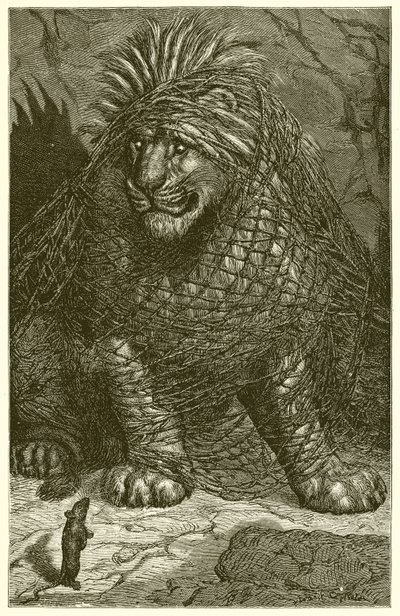 Aslan ve Fare by Ernest Henry Griset