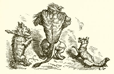 Aslan, Tilki ve Kurt by Ernest Henry Griset