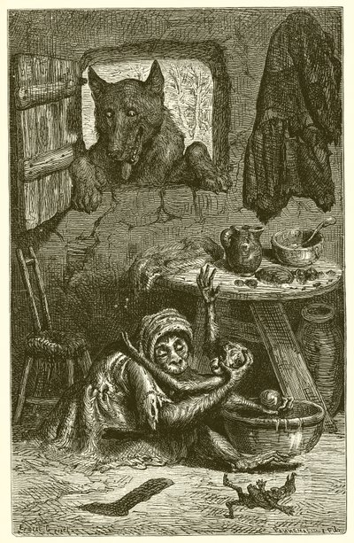 Dadı ve kurt by Ernest Henry Griset
