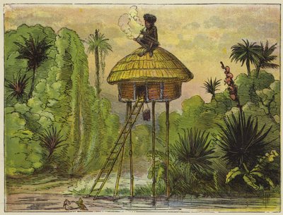 Bu Ashantee Kralı, çok komik bir şekilde tünemiş by Ernest Henry Griset