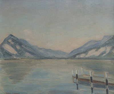 Thun Gölü (tuval üzerine yağlıboya) by Ernest Hiram Brülhart