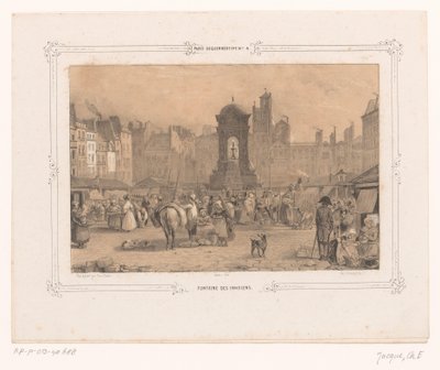 Paris'teki Fontaine des Innocents'ın görünümü Fontaine des masums (nesne üzerindeki başlık) by Ernest Jaime